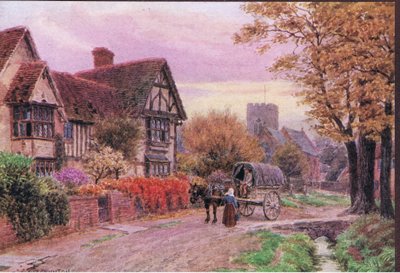 October evening at Steventon, Berkshire, from The Cottages and the Village Life of Rural England published by Dent & Sons Limited, 1912 by Alfred Robert Quinton